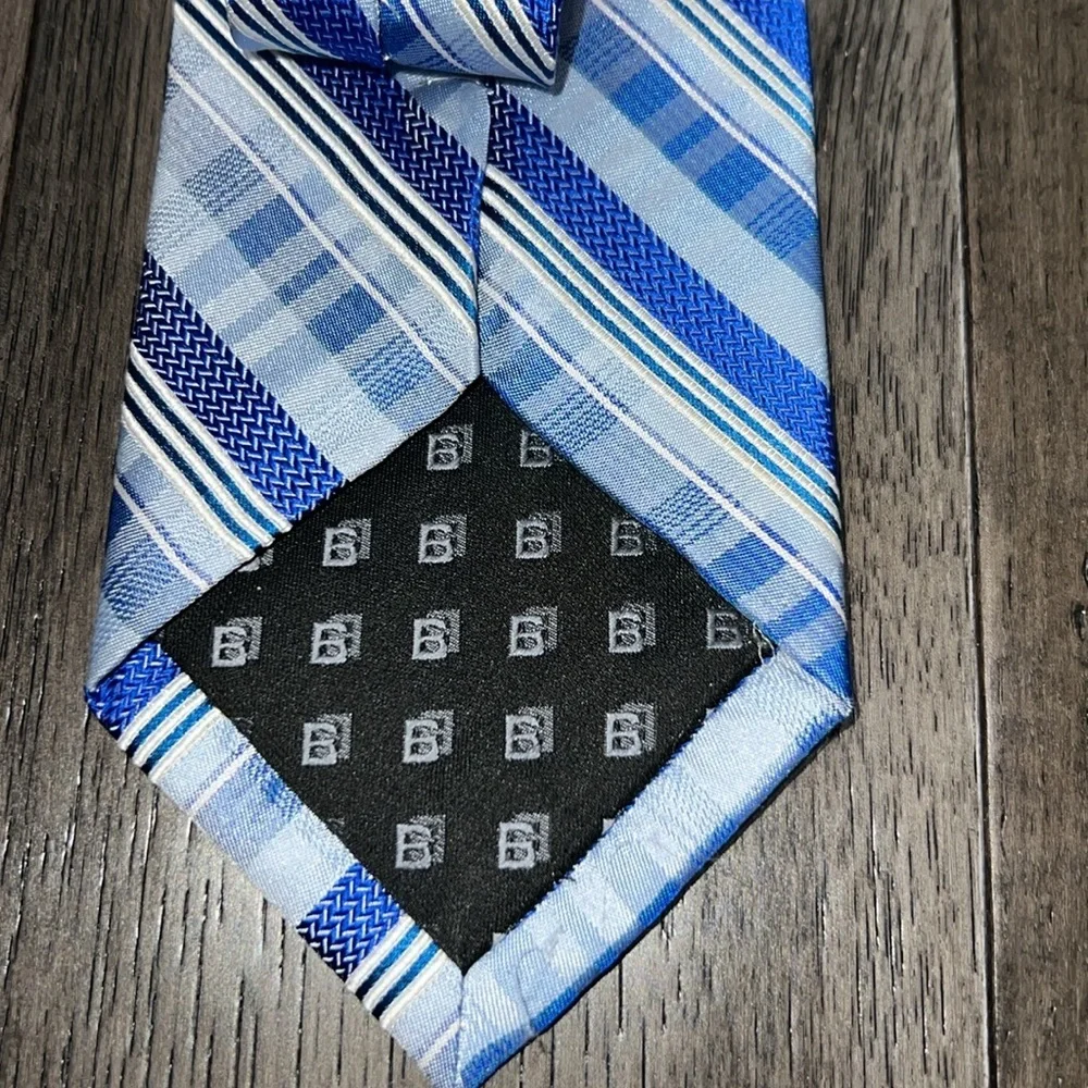 Mens Bachrach Roy/baby blue silk Tie